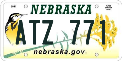 NE license plate ATZ771