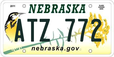 NE license plate ATZ772