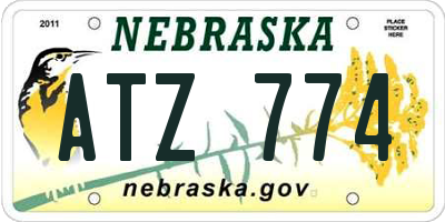 NE license plate ATZ774