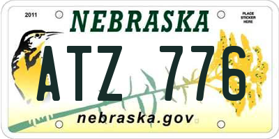 NE license plate ATZ776