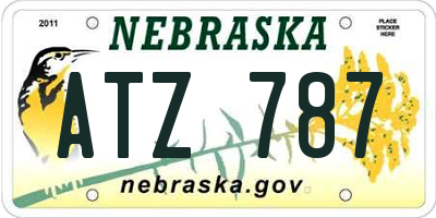 NE license plate ATZ787