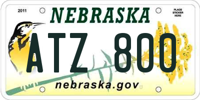 NE license plate ATZ800