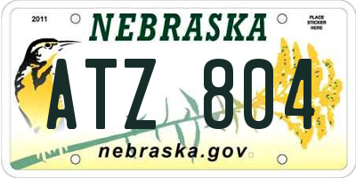 NE license plate ATZ804