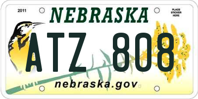 NE license plate ATZ808