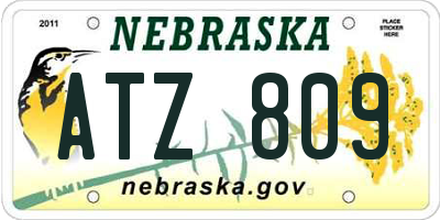 NE license plate ATZ809