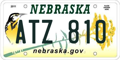 NE license plate ATZ810