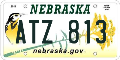 NE license plate ATZ813