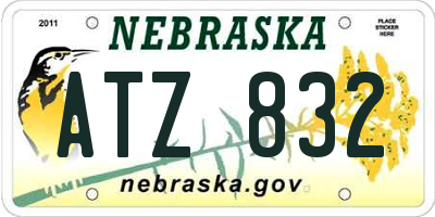 NE license plate ATZ832