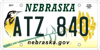 NE license plate ATZ840