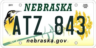 NE license plate ATZ843