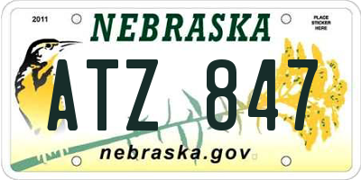 NE license plate ATZ847
