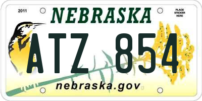 NE license plate ATZ854
