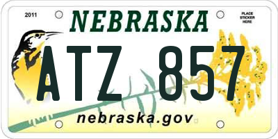 NE license plate ATZ857