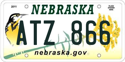 NE license plate ATZ866