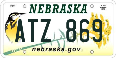 NE license plate ATZ869