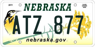 NE license plate ATZ877