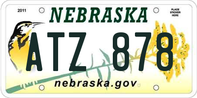 NE license plate ATZ878