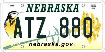 NE license plate ATZ880