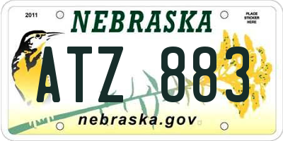 NE license plate ATZ883
