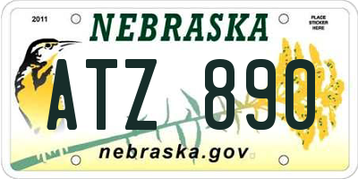 NE license plate ATZ890