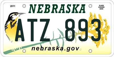 NE license plate ATZ893
