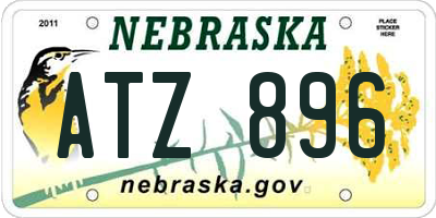 NE license plate ATZ896