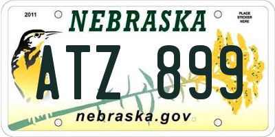 NE license plate ATZ899
