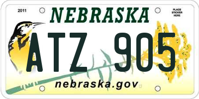 NE license plate ATZ905