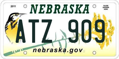 NE license plate ATZ909