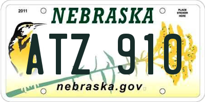 NE license plate ATZ910
