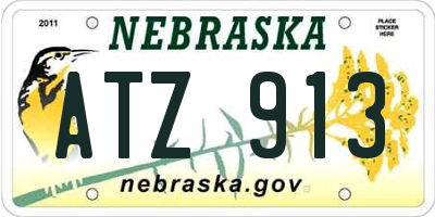NE license plate ATZ913