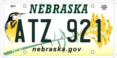 NE license plate ATZ921