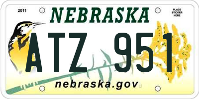 NE license plate ATZ951