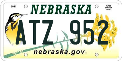 NE license plate ATZ952