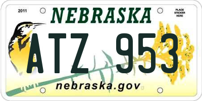 NE license plate ATZ953