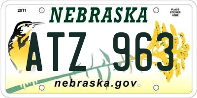 NE license plate ATZ963