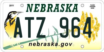 NE license plate ATZ964