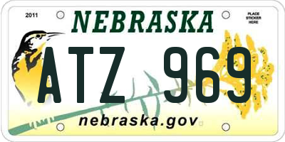 NE license plate ATZ969