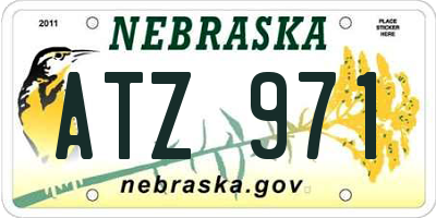 NE license plate ATZ971