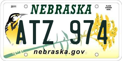 NE license plate ATZ974