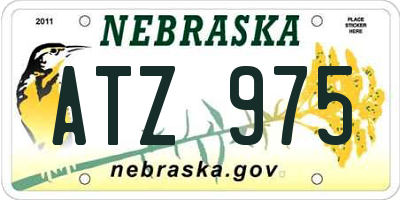NE license plate ATZ975