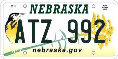 NE license plate ATZ992