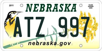 NE license plate ATZ997