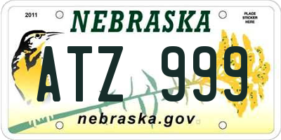 NE license plate ATZ999