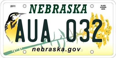 NE license plate AUA032