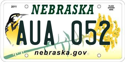 NE license plate AUA052