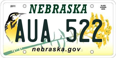 NE license plate AUA522