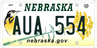 NE license plate AUA554