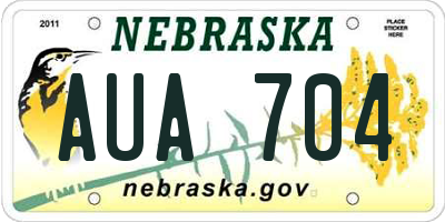NE license plate AUA704