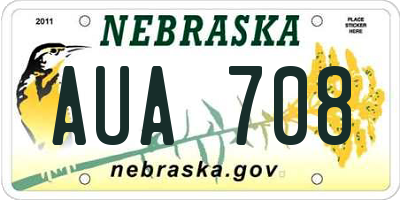 NE license plate AUA708
